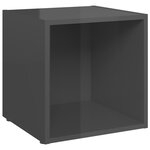 Vidaxl ensemble de meubles tv 6 pièces gris brillant aggloméré