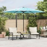 vidaXL Parasol de jardin avec mât en acier bleu 288x288x225 cm