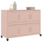 vidaXL Buffet rose 100 5x39x72 cm acier