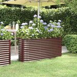 vidaXL Lit surélevé de jardin Acier galvanisé marron