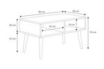 Table basse Sandi - chêne artisan et blanc