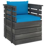 Vidaxl salon palette de jardin 6 pièces avec coussins bois de pin massif