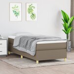 vidaXL Sommier à lattes de lit avec matelas Taupe 80x200 cm Tissu