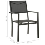 vidaXL Chaises de jardin lot de 2 Textilène et acier Noir anthracite