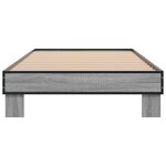 vidaXL Cadre de lit sonoma gris 90x200 cm bois d'ingénierie et métal