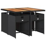 vidaXL Ensemble à manger de jardin coussins 5Pièces Noir Résine tressée