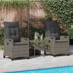 vidaXL Chaise de jardin 2 Pièces Gris et Gris foncé 56 x 60 x 112 cm