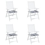 vidaXL Coussins de chaise de jardin 4 Pièces carreaux gris 50x50x3 cm