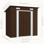 vidaXL Abri de stockage pour jardin Marron 194x121x181 cm Acier
