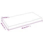 vidaXL Étagère murale marron clair 40x20x2 cm bois chêne massif traité