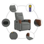 vidaXL Fauteuil de massage inclinable Gris foncé Tissu