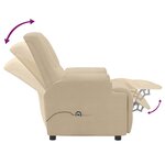 vidaXL Fauteuil inclinable Crème Similicuir daim