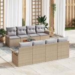 vidaXL Ensemble de canapé de jardin Manuel 7 Pièces Beige  Gris clair