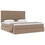 vidaXL Lit de Rangement Cappuccino 180 x 200 cm Cuir synthétique