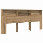 vidaXL Cabinet de Tête de Lit chêne artisanal 220 x 19 x 101.5 cm