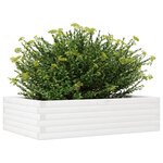 vidaXL Jardinière blanc 90x60x23 cm bois de pin massif