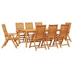 vidaXL Ensemble de salle à manger pour jardin 9 Pièces Marron