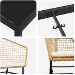 vidaXL Ensemble de salle à manger de jardin de 5 pièces avec coussins marron en rattan poly