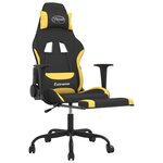 vidaXL Chaise de jeu avec repose-pied Noir et jaune Tissu