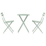 vidaXL Ensemble bistro pliant 3 pc Écume de mer Acier
