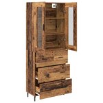vidaXL Haut Armoire 2 Pièces Bois Ancien Bois Aggloméré et Verre