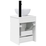 vidaXL Meuble de lavabo mural Blanc brillant 39 x 35 x 63 cm