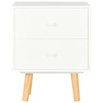 vidaXL Tables de chevet 2 Pièces Blanc 40 x 30 x 50 cm Pin massif