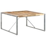 vidaXL Table à manger 140x140x75 cm Bois de manguier brut