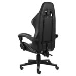 vidaXL Fauteuil de jeux vidéo Noir et gris Similicuir