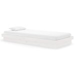 vidaXL Cadre de lit Blanc Bois massif 90x200 cm