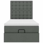 vidaXL Cadre de lit ottoman avec matelas gris foncé 80x200 cm tissu