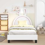 vidaXL Cadre de lit pour enfants avec tête de lit Blanc 90 x 190 cm PU