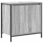 vidaXL Ensemble de mobilier de salle de bain 3 Pièces Gris Sonoma et noir