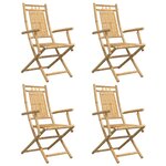 vidaXL Chaises pliables de jardin lot de 4 53x66x99 cm bambou
