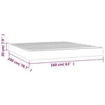 vidaXL Matelas de lit à ressorts ensachés fermeté moyenne Blanc 160x200x20 cm