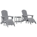vidaXL Mobilier de jardin lounge 3 Pièces Gris clair 38 x 38 x 46 cm