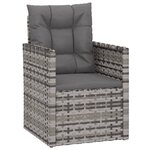 vidaXL Fauteuil de jardin avec coussins Gris Résine tressée