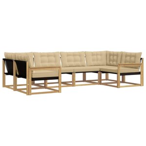 vidaXL Ensemble de canapés d'extérieur 6 pc Blanc et Beige