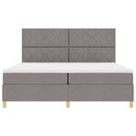 vidaXL Lit à ressorts avec matelas Taupe 200 x 200 cm tissu