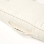 Coussin bouée en velours de coton - Beige - HOMESCAPES