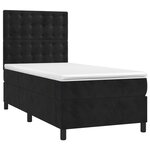 vidaXL Sommier à lattes de lit et matelas Noir 80x200 cm Velours