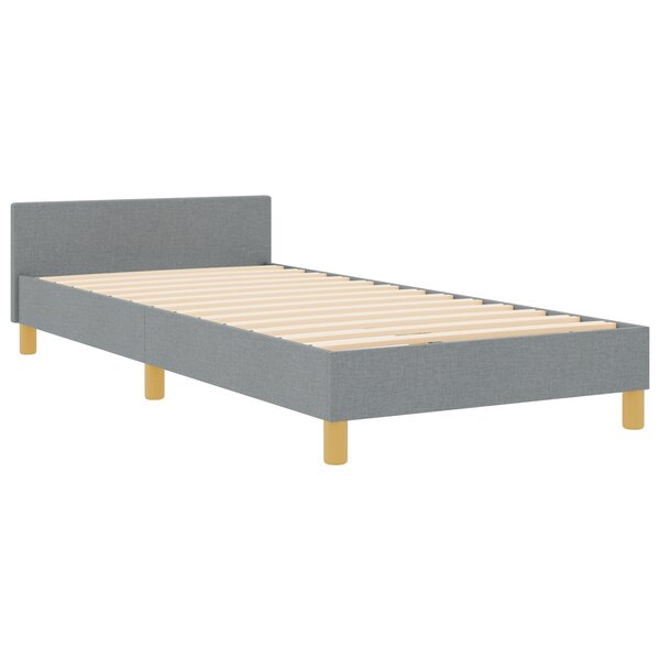 Lit vidaXL Gris clair 100x200 cm Tissu