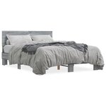vidaXL Cadre de lit sonoma gris 140x200 cm bois d'ingénierie et métal