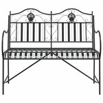 vidaXL Banc de jardin Noir 104 x 54 x 93cm Acier