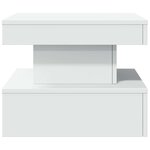 vidaXL Table basse avec lumières LED blanc 50x50x40 cm