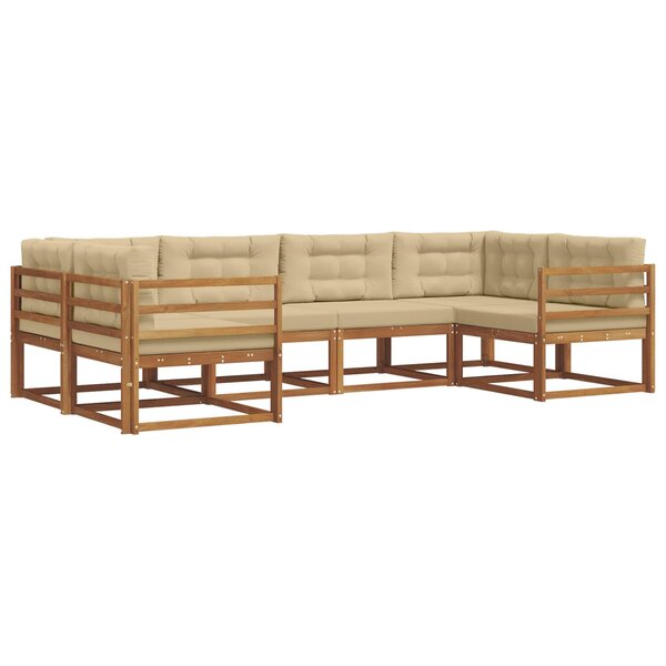 vidaXL Ensemble de canapés d'extérieur 6 pc Naturel et Beige