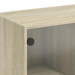 vidaXL Table basse avec portes en verre chêne sonoma 102x50x42 cm