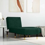 vidaXL Chaise longue vert foncé velours