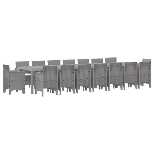 vidaXL Ensemble de salle à manger de jardin avec coussins 17 pc PP