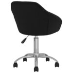 vidaXL Chaise pivotante de salle à manger Noir Tissu